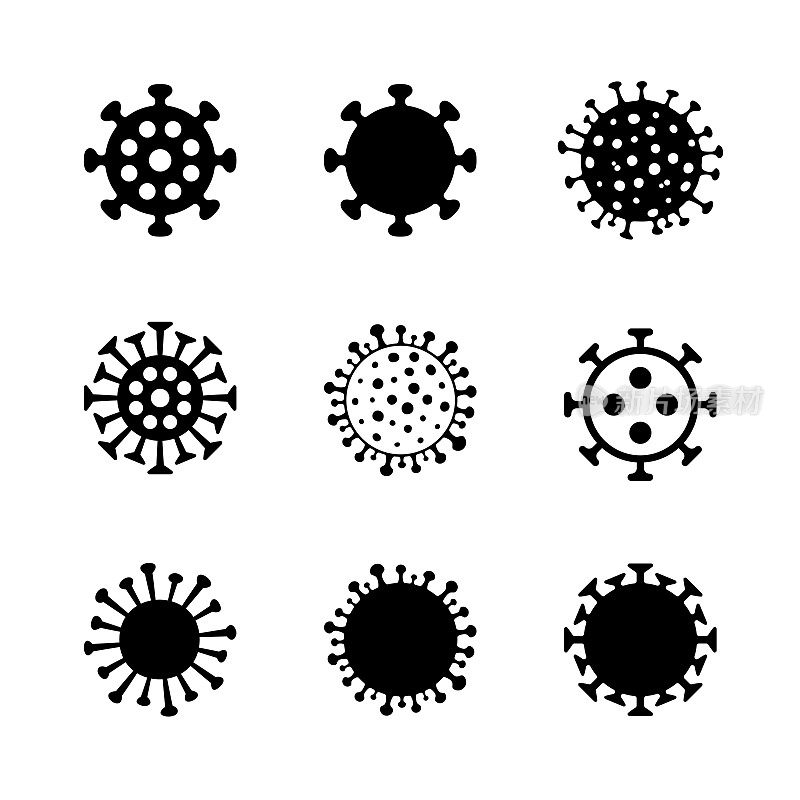 冠状病毒矢量图标集