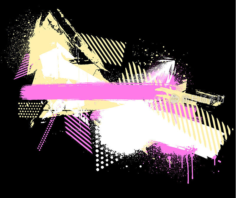 粉红色黄色纹理的垃圾背景