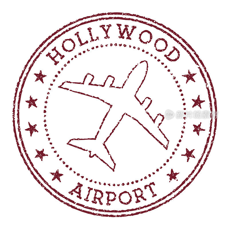 好莱坞机场邮票。