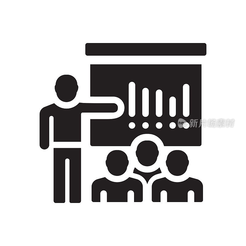 训练图标，矢量符号插图。