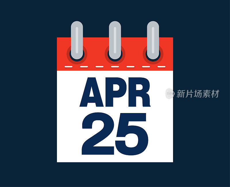 4月25日日历日期的月份图标