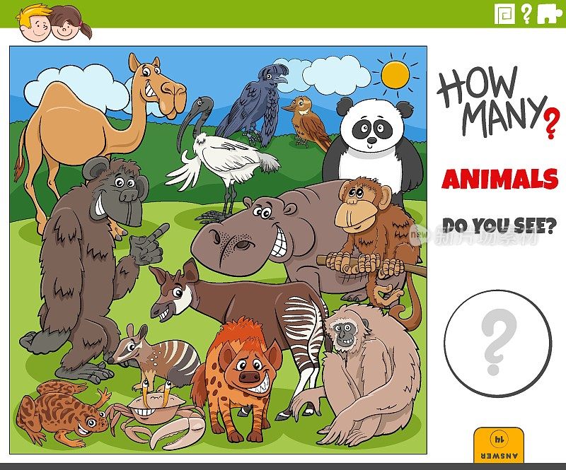 儿童卡通动物教育任务有多少