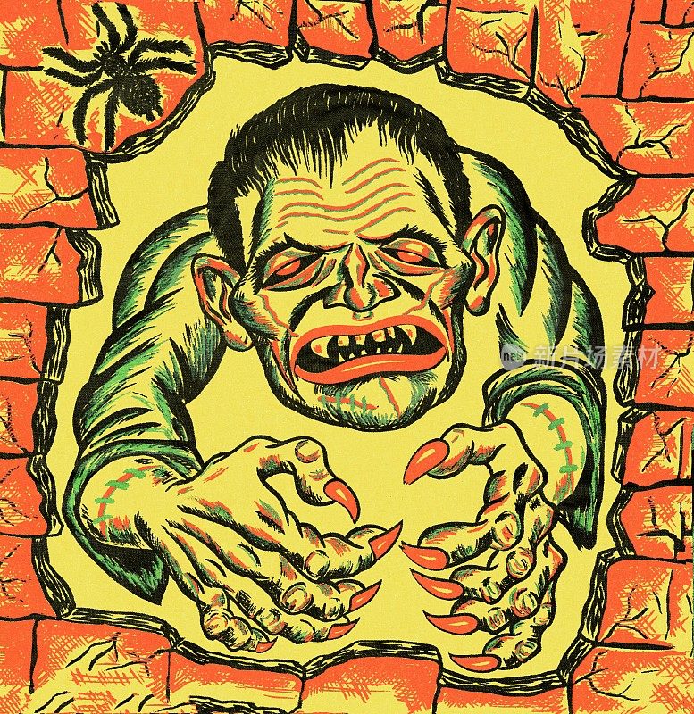 弗兰肯斯坦怪物的插画