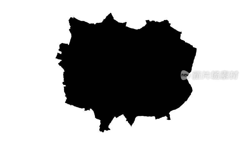 英国考文垂市的黑色剪影地图
