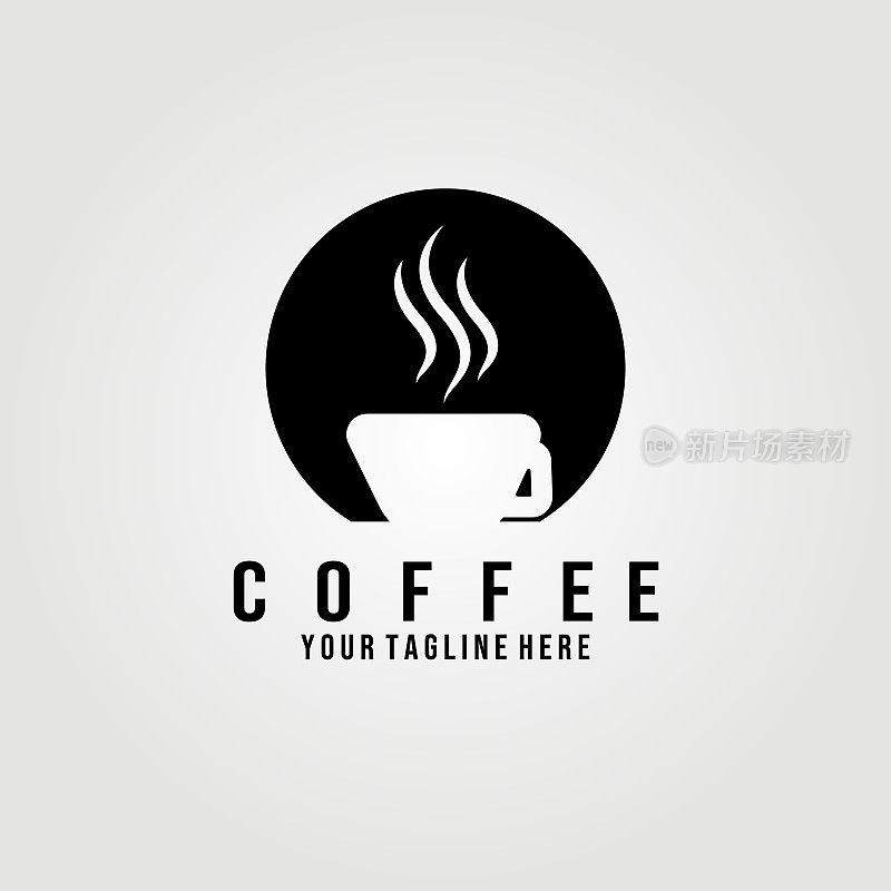 一杯咖啡，咖啡店矢量插画设计，咖啡馆设计