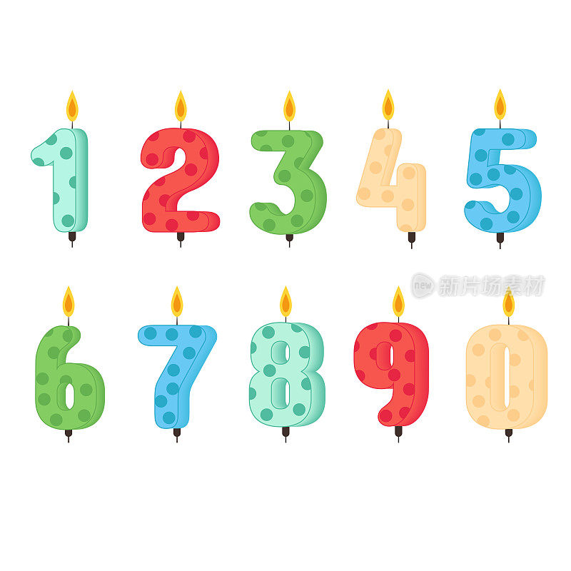 蛋糕蜡烛与年龄的数字。