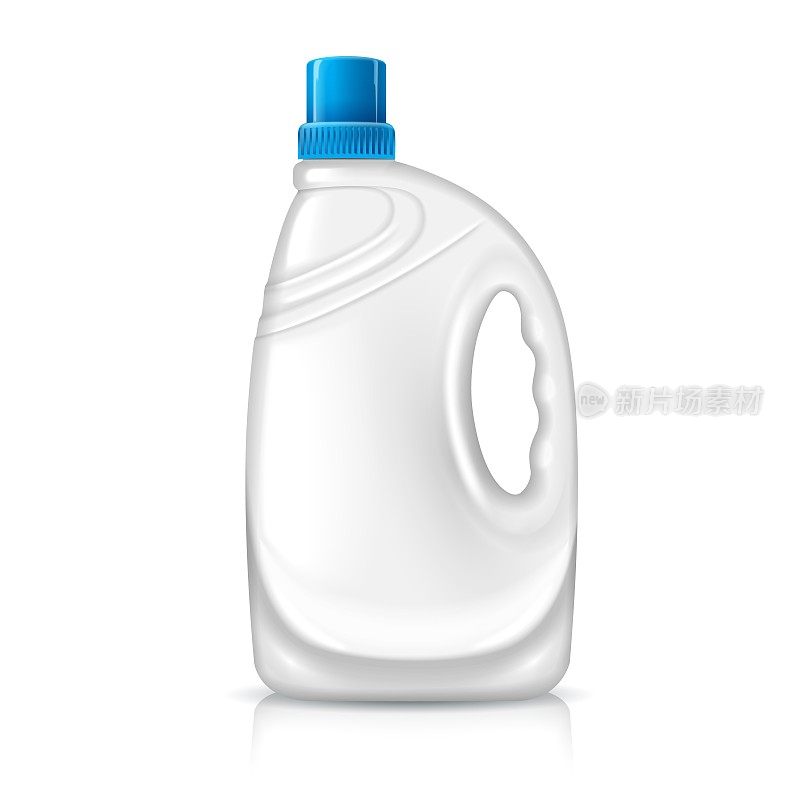 蓝色瓶盖的白色塑料瓶模型