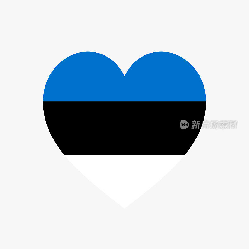爱沙尼亚国旗心。向量