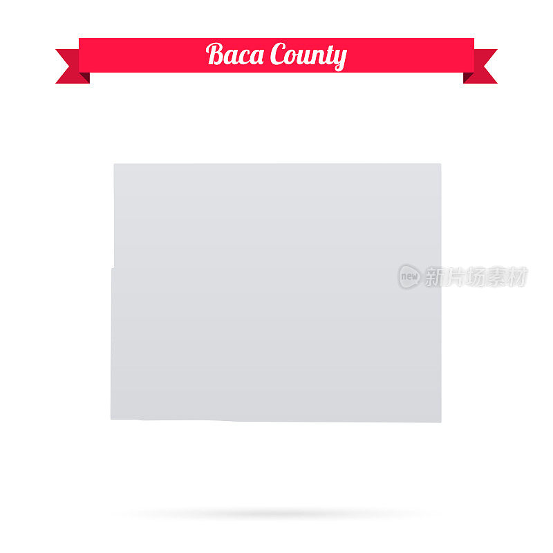 科罗拉多州巴卡县。白底红旗地图