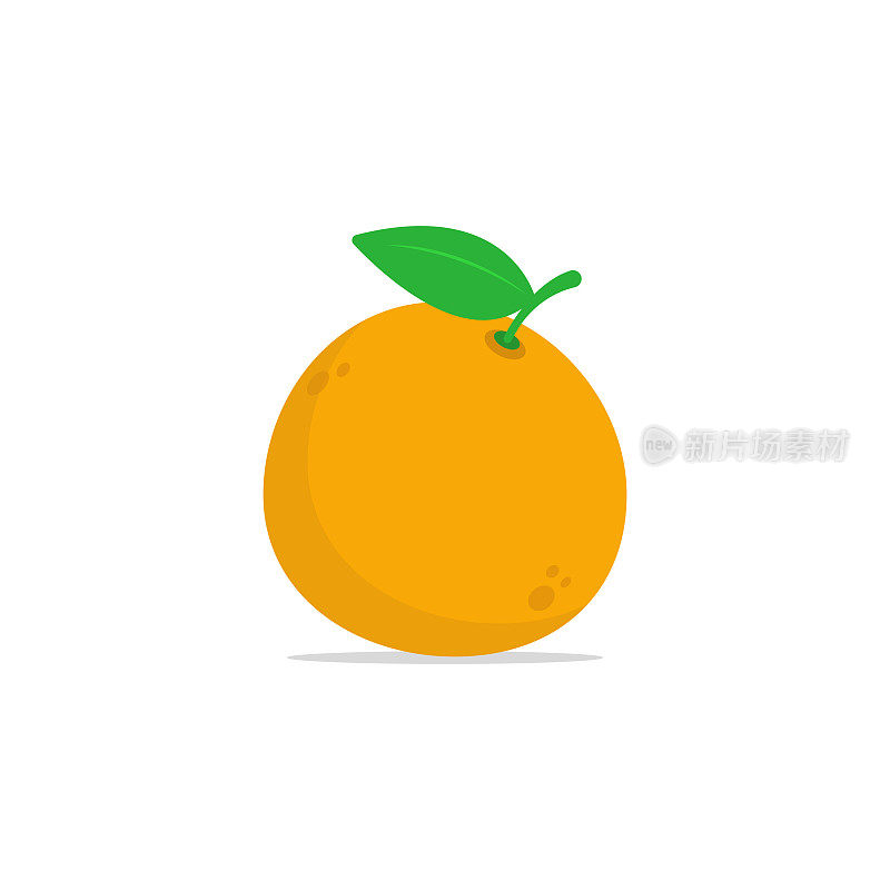 橙色水果图标矢量设计在白色背景。