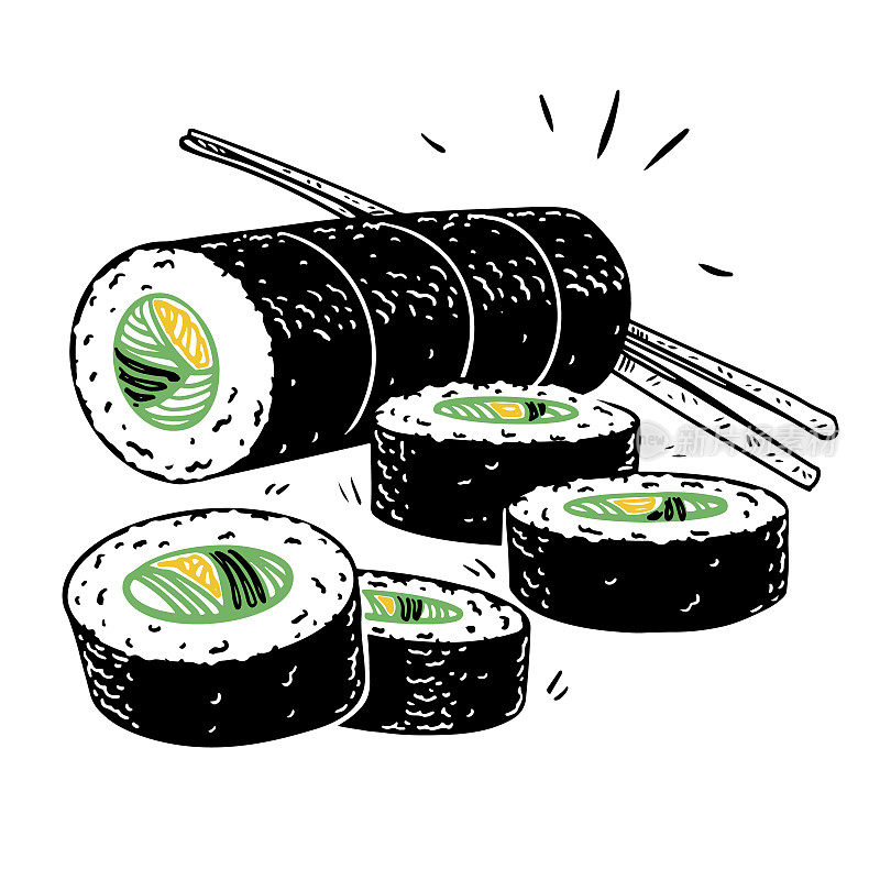 寿司卷菜单示意图