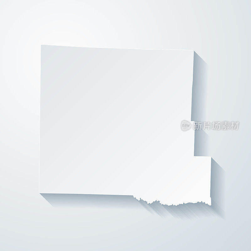 密苏里州卡斯县。地图与剪纸效果的空白背景