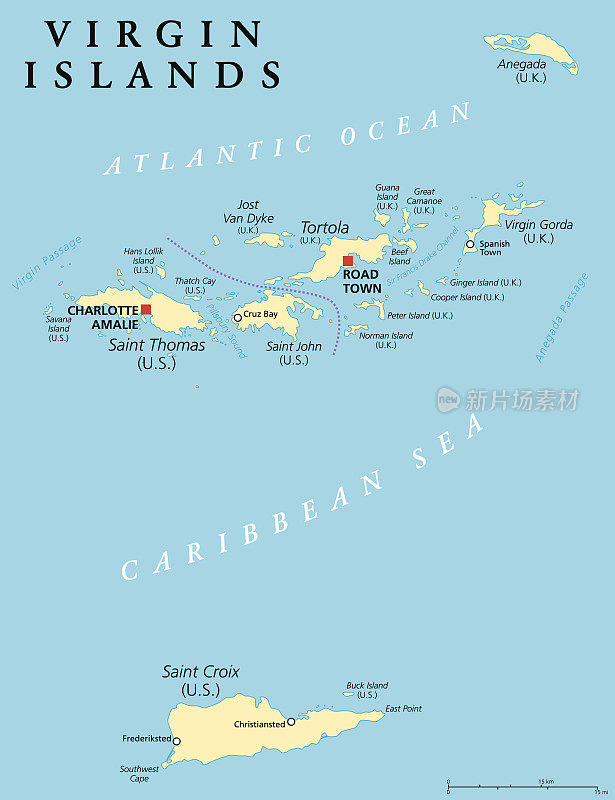 维尔京群岛政治地图