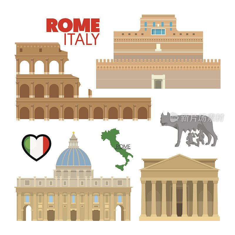 罗马意大利旅游涂鸦与建筑