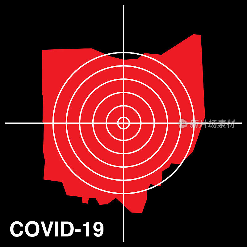 COVID-19俄亥俄州目标地图图标