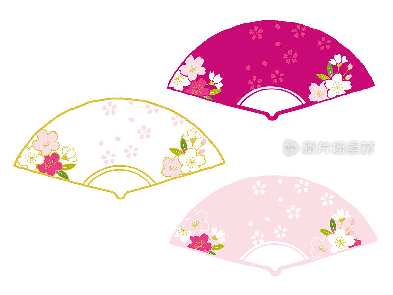 日本传统樱花扇