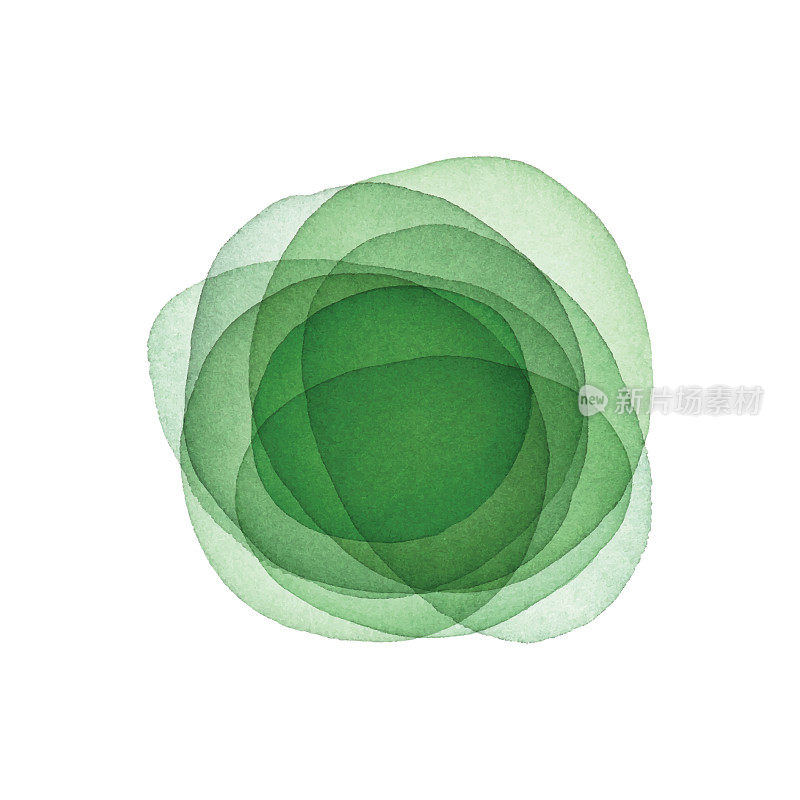 水彩分层绿色背景