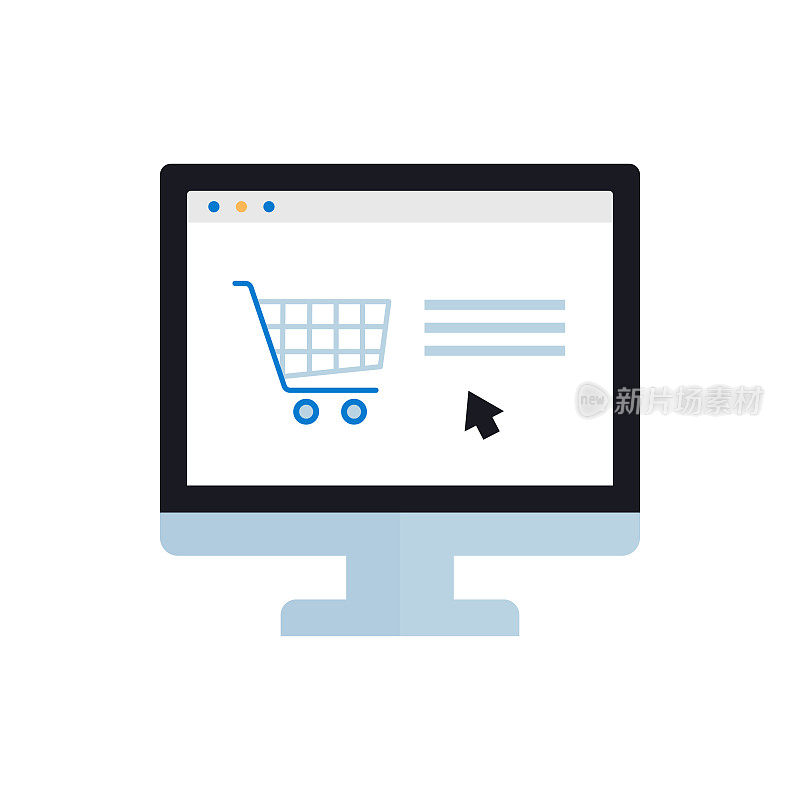 电子商务平面图标，矢量符号插图。