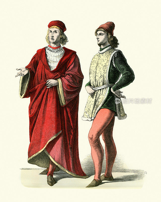 中世纪的时尚，15世纪佛罗伦萨的贵族