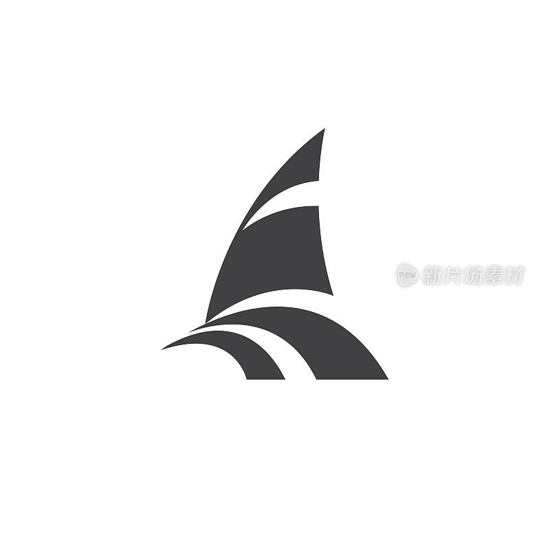 双体船标志-帆船游艇旅行海洋海洋度假航行巡航