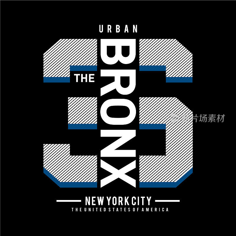 布朗克斯纽约城市酷炫的排版t设计矢量插图
