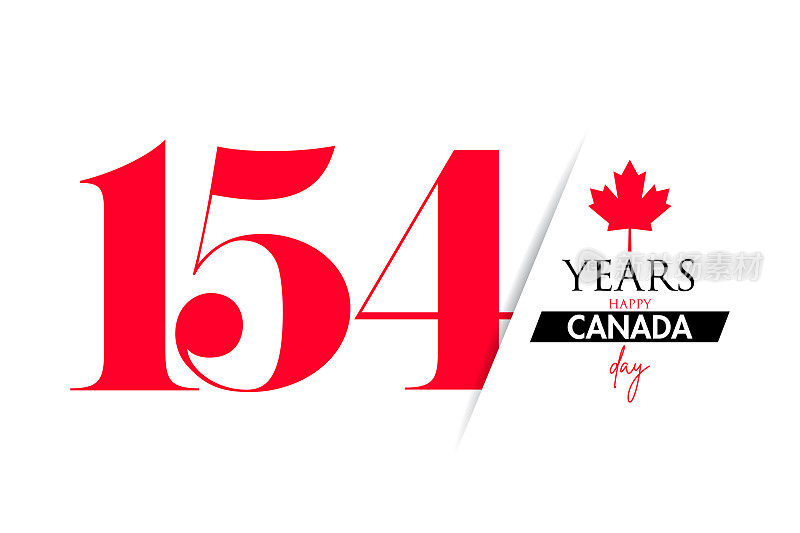 加拿大国庆日快乐，7月1日庆祝的枫叶符号和手写卡片。股票插图
