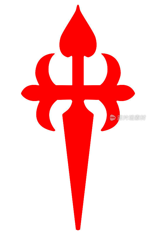 圣地亚哥·德孔波斯特拉十字架的象征。西班牙