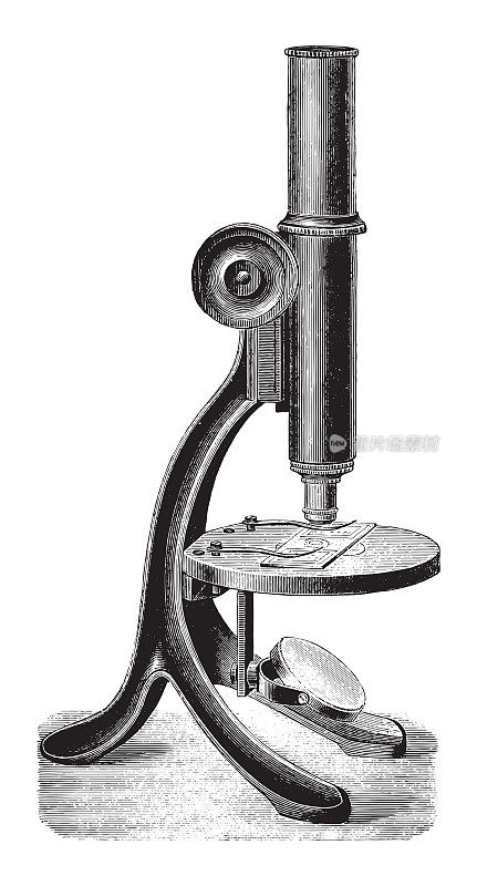 老式显微镜-老式插图