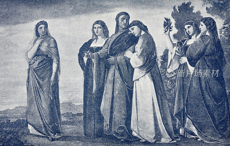 耶稣和五个女人边走边聊