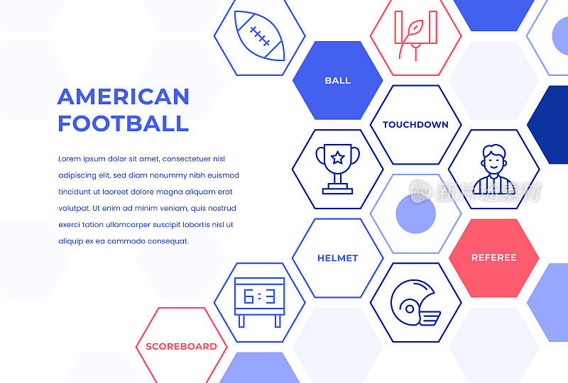美式足球网页横幅概念