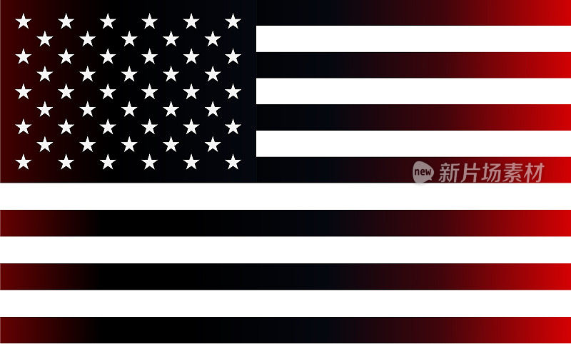 红色和黑色的美国国旗。