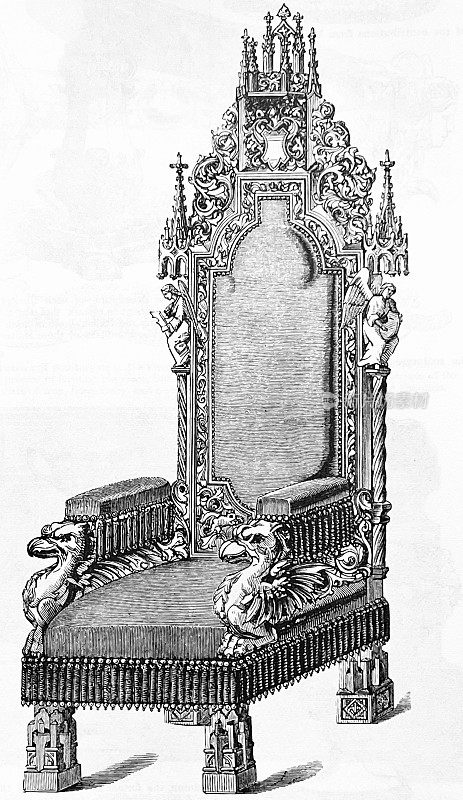 1851年伦敦水晶宫展，木雕椅