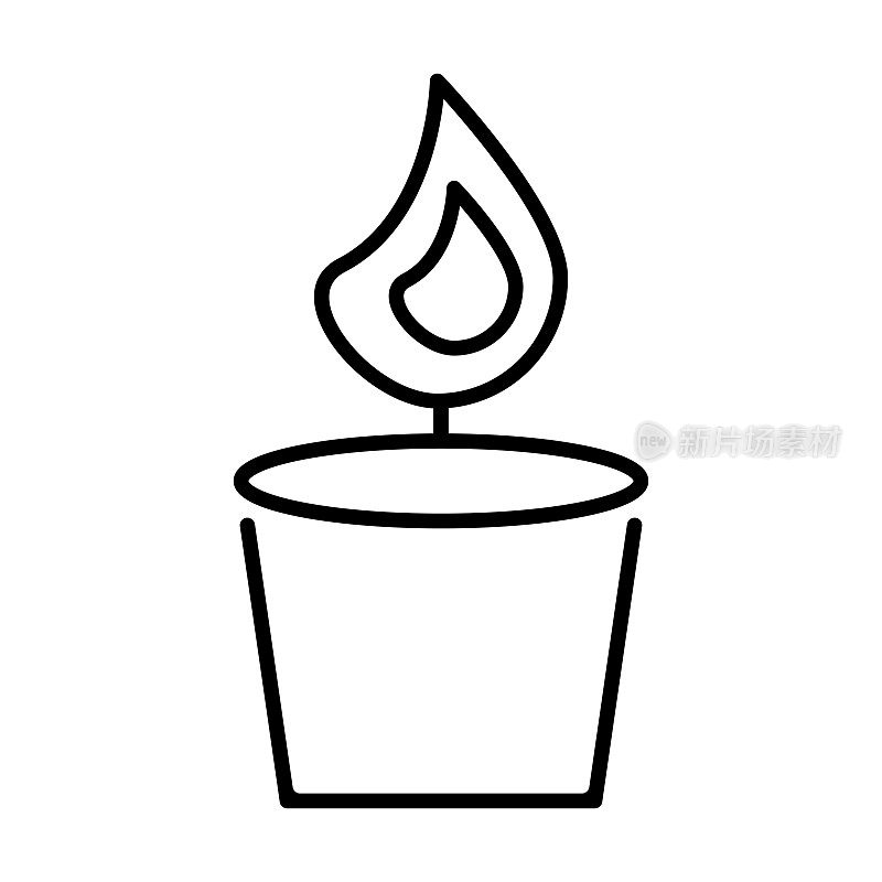 蜡烛图标，发光矢量，火的插图