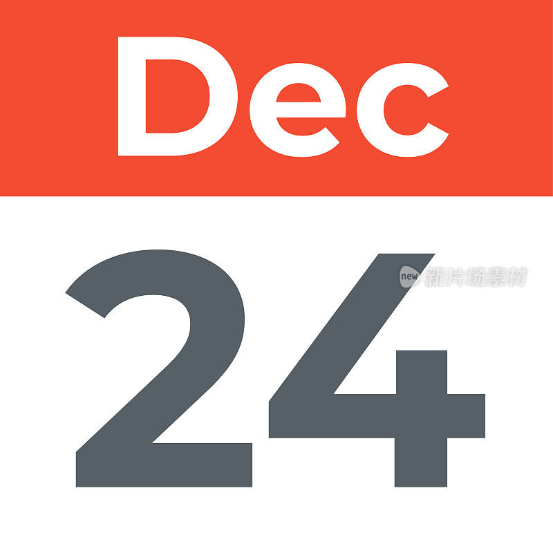 12月24日――日历叶子。矢量图