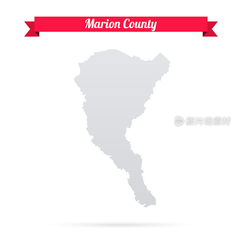 马里恩县，南卡罗来纳州。白底红旗地图