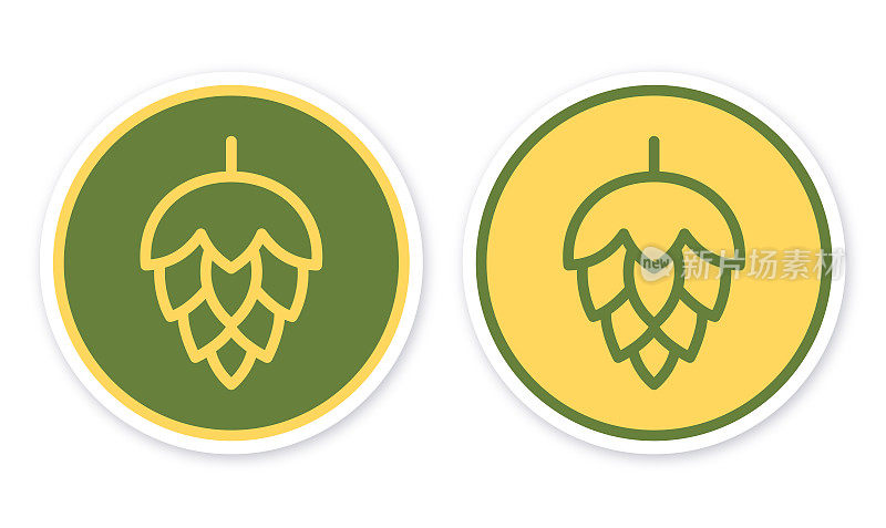 啤酒花啤酒酿造徽章设计