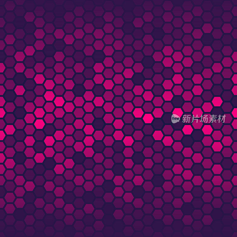 抽象几何背景-六角形马赛克与粉红色的梯度
