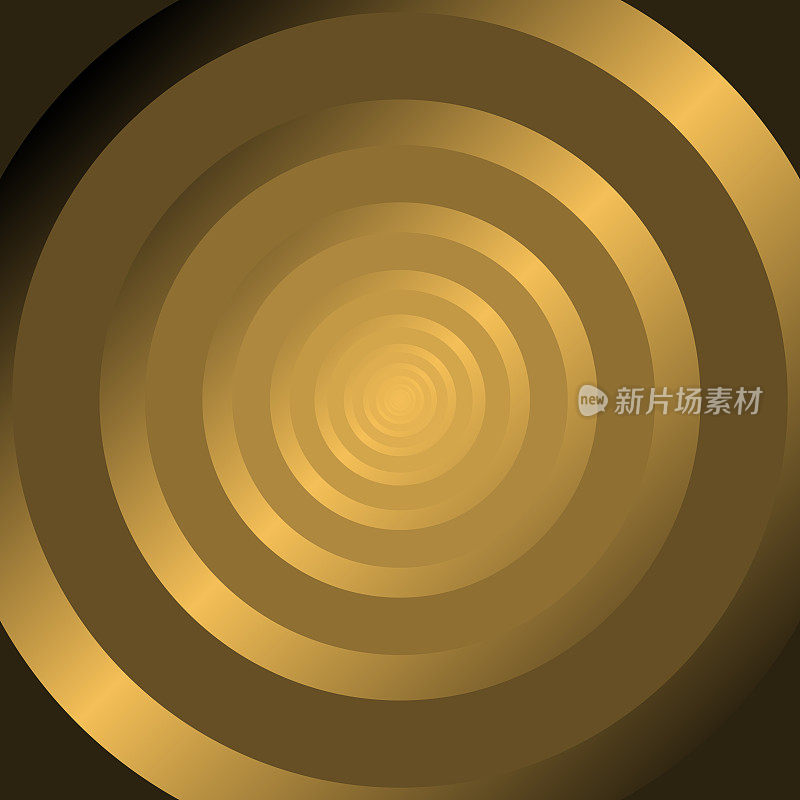 抽象的金色螺旋设计在一个黑暗的背景。
