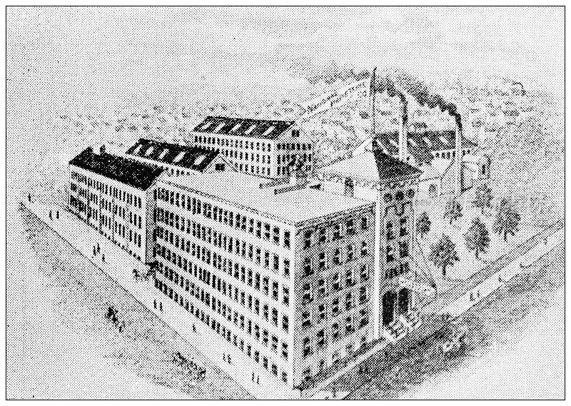 马萨诸塞州汉普顿县的古董图片:斯普林菲尔德奥尔良街的国家纸业公司