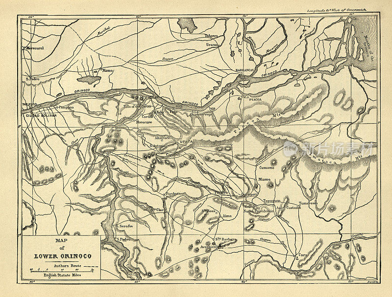 奥里诺科河下游地图，维多利亚时代南美洲历史19世纪