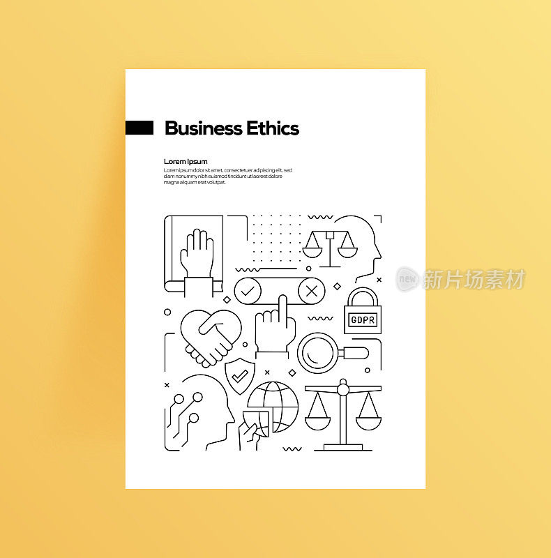 商业道德相关的横幅设计网页，标题，小册子，年度报告和书籍封面
