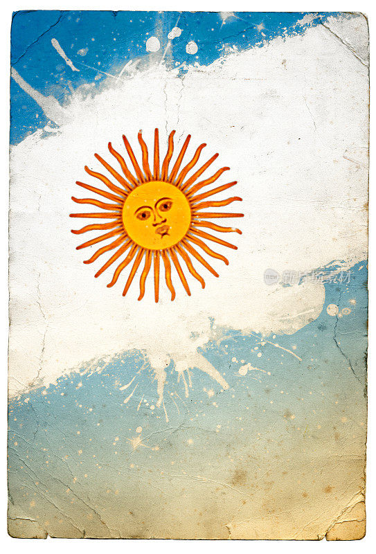飞溅的阿根廷国旗细节