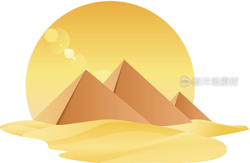有阳光和沙子的埃及学