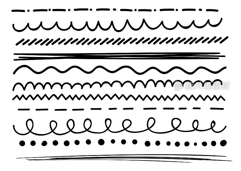 一组抽象的、弯曲的、潦草的线条。