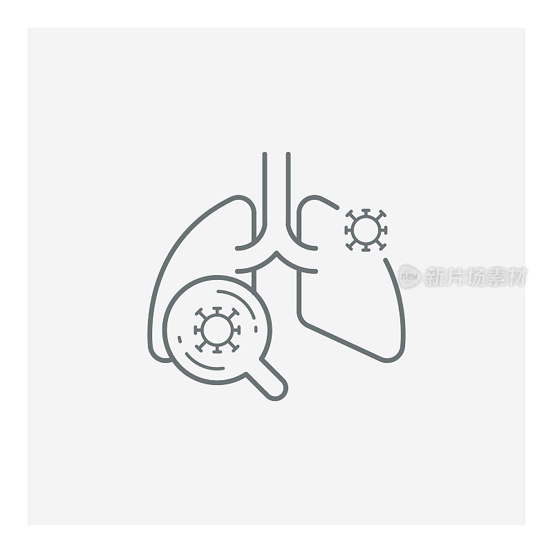 冠状病毒Covid-19病毒感染肺部图标