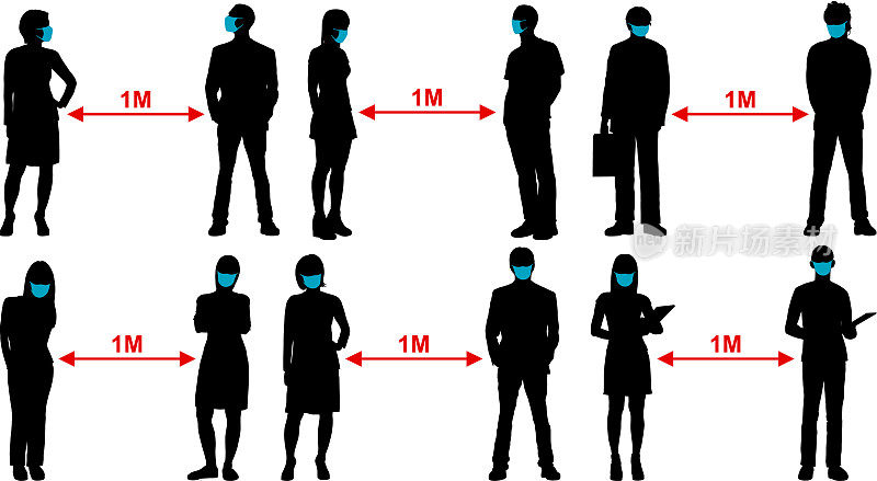 用面具保持社交距离