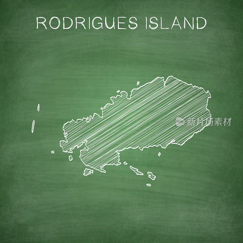 罗德里格斯岛地图画在黑板上-黑板