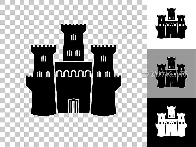 城堡图标在棋盘透明的背景