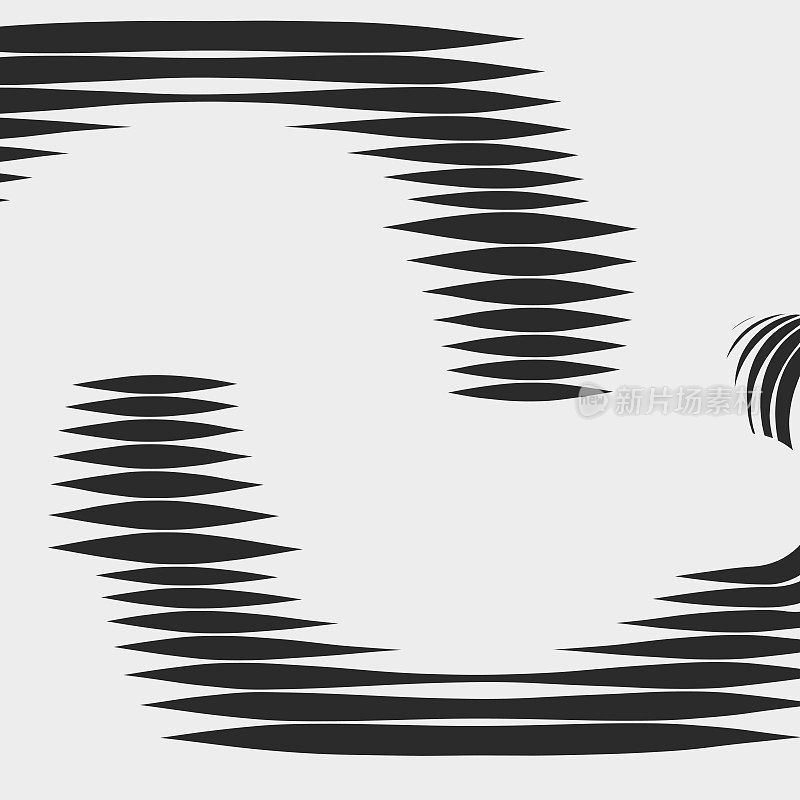 抽象黑白运动曲线波条纹图案设计元素集合