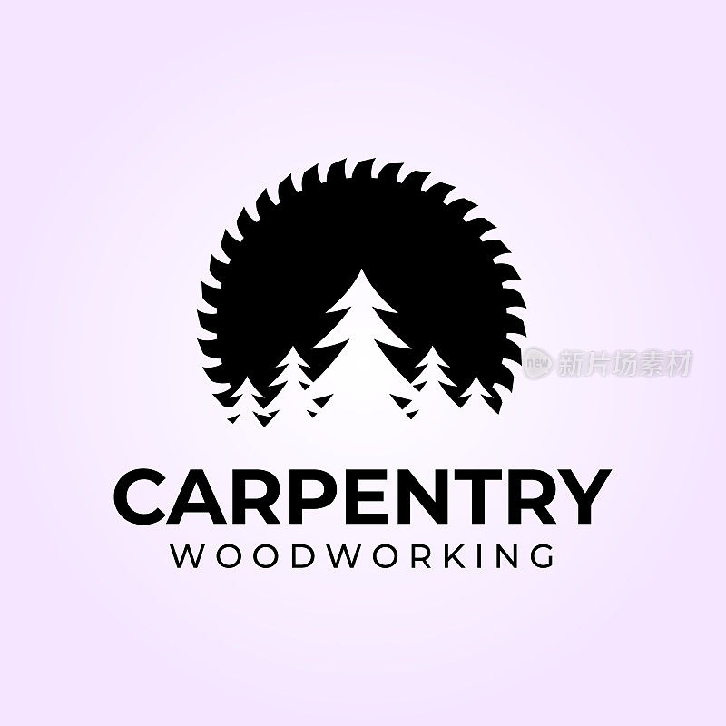 木业公司木匠复古符号矢量插图设计